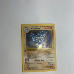 1st edition Pokemon MACHAMP Card BASE Set 8/102 Holo Rare PLAYED#8 - Image 5