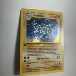 1st edition Pokemon MACHAMP Card BASE Set 8/102 Holo Rare PLAYED#8 - Image 6