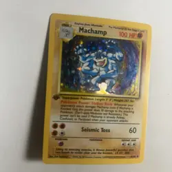 1st edition Pokemon MACHAMP Card BASE Set 8/102 Holo Rare PLAYED#8 - Image 7
