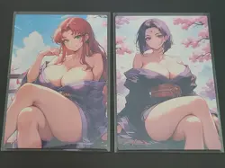 Starfire and Raven - ACG Anime Girl Doujin Waifu DIY Card - 2 Card Set - Image 1