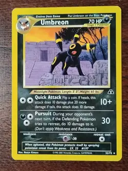 Rare Unbreon Pokemon Card  Neo Discovery Set  32/75 Mint Condition! - Image 10