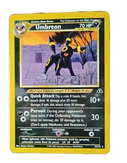 Rare Unbreon Pokemon Card  Neo Discovery Set  32/75 Mint Condition! - Image 3