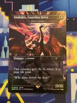 MTG Final Fantasy  DIABOLOS GUARDIAN FORCE (Death's Shadow) FULL ART FOIL PROMO - Image 1