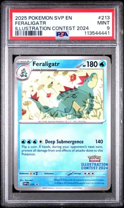 ðŸ”¥2025 POKEMON SVP EN-SV BLACK STAR PROMO #213 FERALIGATR PSA 9ðŸ”¥ - Image 1