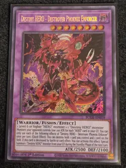 YUGIOH! Destiny HERO - Destroyer Phoenix Enforcer BODE-EN039 Secret Rare 1st NM - Image 1