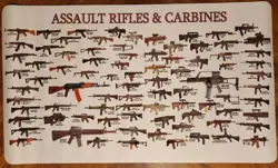 Guns, rifles Playmat card game Play Mat desk Mouse Pad TCG CCG MTG 24 x 14 inch - Image 1