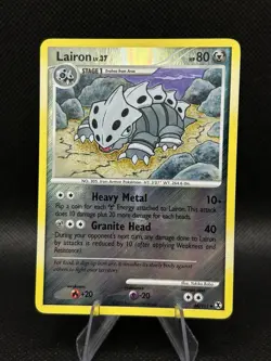 Old Pokemon Platinum Rising Rivals Lairon Reverse Holo 44/111 TCG Card - 2009 - Image 3