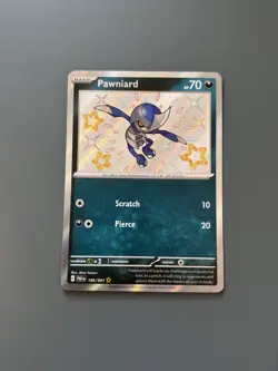 Pokemon TCG 2024 Paldean Fates: Pawniard 185/091 Shiny Holo Card - Near Mint - Image 11
