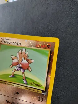 Pokemon Hitmonchan  Winner Stamp  WOTC Best Promo Double Holo Swirl  # 2 NM Card - Image 8