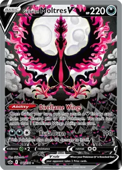 Galarian Moltres V (Alternate Full Art) 177/198 Swsh06: Sword & Shield - Chilling Reign Holo - Image 1