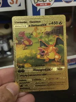 Pokemon Gold Foil Fan Art - Charmeleon Charizard GX - 1/1 Gold Card - Image 5