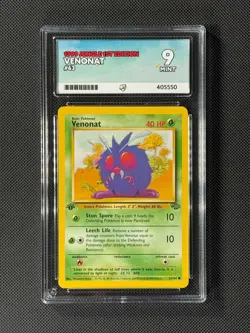 ACE 9 Venonat 63/64 1st Edition Pokémon Card Jungle Regular WOTC Common MINT - Image 1