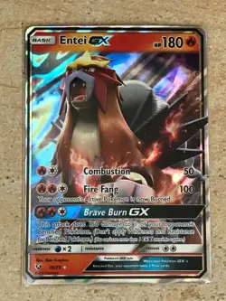 Entei GX ULTRA RARE 10/73 Pokemon SM Shining Legends NM Holo - Image 1