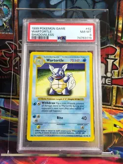Wartortle 42/102 Shadowless Base Set PSA 8 NM-MT Pokemon 1999 - Image 1
