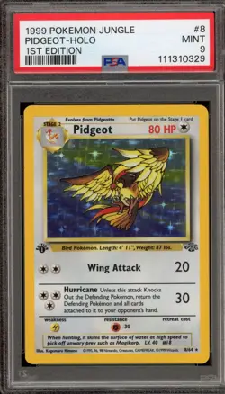 Pokemon Pidgeot Jungle 1st Edition Holo Rare #8 PSA 9 Mint - Image 1