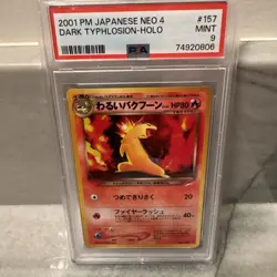PSA 9 Dark Typhlosion #157 Japanese Neo 4 Destiny Pokemon Holo 2001 - Image 2