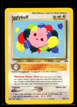 2001 Neo - Discovery Igglybuff #40 Non Holo Pokemon Card - Image 1