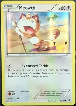 Meowth 53/83 Generations 20th Anniversary Stamped Pokemon Card - Image 1