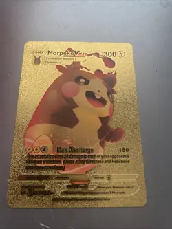 Morpeko Vmax Premium Gold Foil Fan Art Textured Collector Pokemon Card 080/202 - Image 1