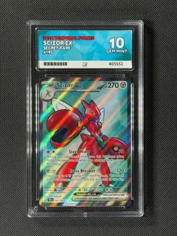 ACE 10 Scizor ex 195/162 Pokémon Card Sv05: Temporal Forces Holo GEM MINT - Image 1