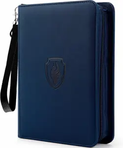 Premium Zip Trading Card Binder 320 Card Portable PU Collection Album Navy Blue - Image 11