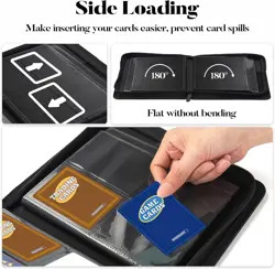 Premium Zip Trading Card Binder 320 Card Portable PU Collection Album Navy Blue - Image 5