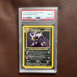 2001 Pokemon Neo Discovery Houndoom Holo #4 PSA 8 - Image 1