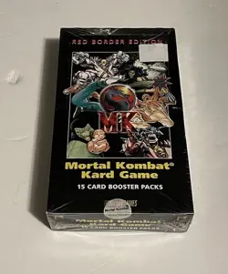 1992 Brady Games Mortal Kombat Kard Game Box Red Border 15 Card Booster Packs - Image 1
