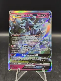 Pokemon TCG Alolan Ninetales GX 132/214 Lost Thunder Ultra Rare Holo LP - Image 1