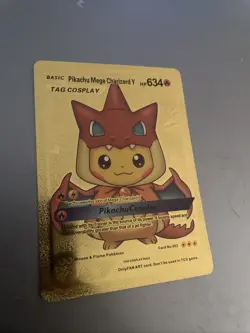 ðŸ’¥Pikachu Mega Charizard Y ðŸ’¥Tag Cosplay Pokemon card - Image 1