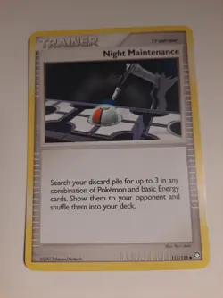 Night Maintenance Trainer Pokemon Card 113/123 Mysterious Treasures 2007 - Image 1