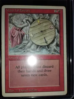 Wheel of Fortune MTG Revised MODERATELY PLAYED  Reserved List Vintage Draw 7 - Image 1