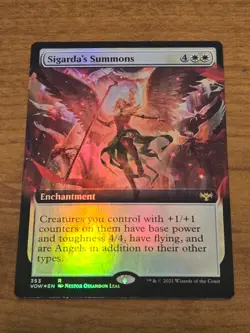 Magic the Gathering MTG - Sigarda's Summons - VOW 353 - Extended Art FOIL - Image 1