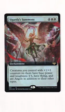 Magic the Gathering MTG - Sigarda's Summons - VOW 353 - Extended Art FOIL - Image 2