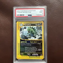 PSA 9 Tyranitar 29/165 Reverse Holo Expedition Base Set 2002 Pokemon  - Image 1
