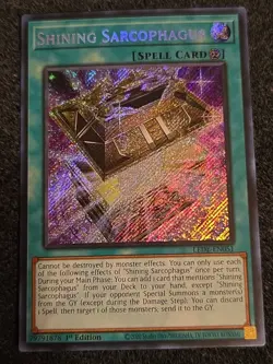 Yugioh! Shining Sarcophagus LEDE-EN051 Secret Rare 1st Edition NM - Image 1