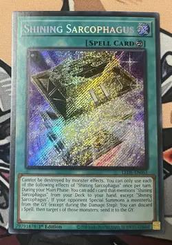 Yugioh! Shining Sarcophagus LEDE-EN051 Secret Rare 1st Edition NM - Image 1