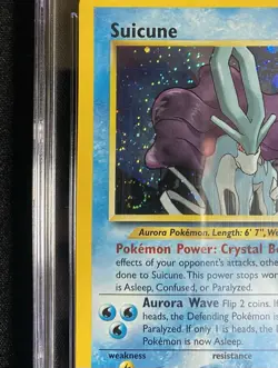 CGC 9 MINT Suicune 2001 Neo Revelation 14/64 Double Holo SWIRL Pokemon Card psa - Image 3