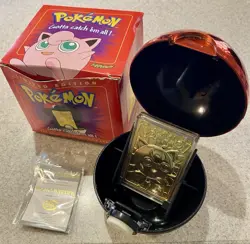 Pokemon 1999 Jigglypuff BK 23k Gold Plated Trading Card with Red Box - Image 1