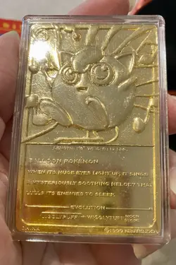 Pokemon 1999 Jigglypuff BK 23k Gold Plated Trading Card with Red Box - Image 2