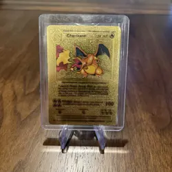 1999 Pokemon Trading Card Charizard Gold Foil 04/102 - Image 6