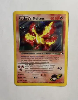 2000 Gym Heroes Rocket’s Moltres Holo #12/132 Rare WOTC Pokémon Card TCG *Swirl* - Image 7
