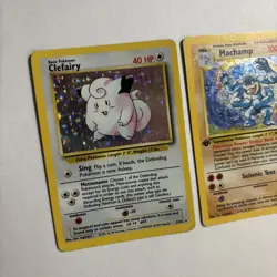 2x 1999 Base Set Holo Machamp 8/102 + Clefairy 5/102 WOTC Pokemon Card TCG Lot! - Image 7