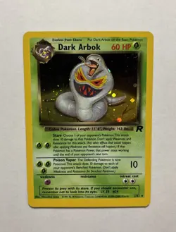 2000 Team Rocket Dark Arbok Holo 2/82 Rare WOTC Pokémon Card TCG NM Mint *SWIRL* - Image 1