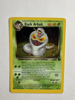2000 Team Rocket Dark Arbok Holo 2/82 Rare WOTC Pokémon Card TCG NM Mint *SWIRL* - Image 2