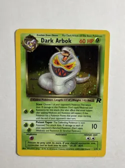 2000 Team Rocket Dark Arbok Holo 2/82 Rare WOTC Pokémon Card TCG NM Mint *SWIRL* - Image 7