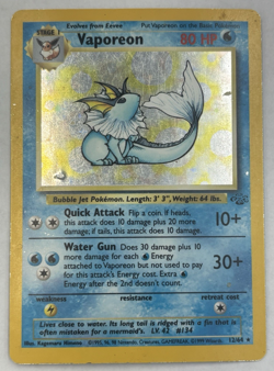 Vaporeon - 12/64 - Pokemon Jungle Unlimited Holo Rare Card WOTC HP/Damaged - Image 11