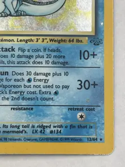 Vaporeon - 12/64 - Pokemon Jungle Unlimited Holo Rare Card WOTC HP/Damaged - Image 4