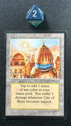 MTG City of Brass Arabian Nights English Lightly Played - Image 1
