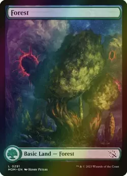 MTG Forest (291) Full Art Foil ** March of the Machine ** English (NM) - Image 1